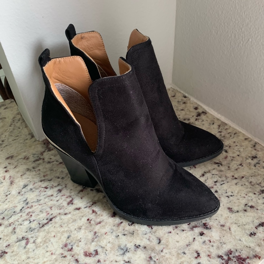 Black suede booties